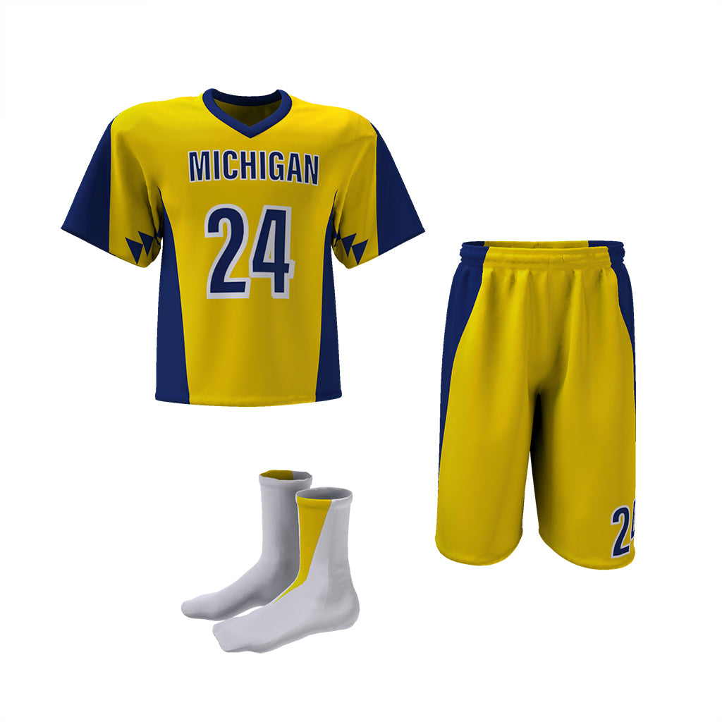 Custom Elite Sublimated Short Sleeve Lacrosse Jersey & Shorts Package Team Lacrosse Uniform Package