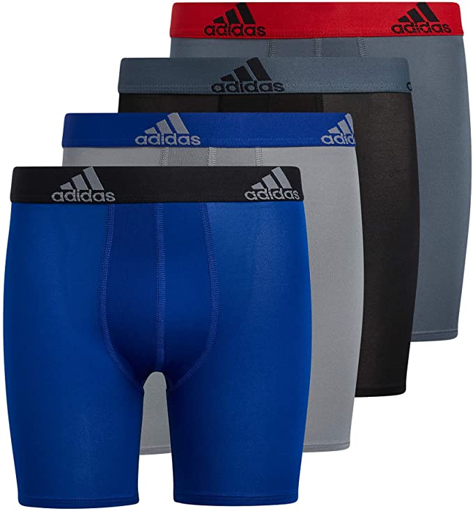 adidas Youth Performance Long 4-Pack Boxer Briefs Youth Apparel Underwear & Socks