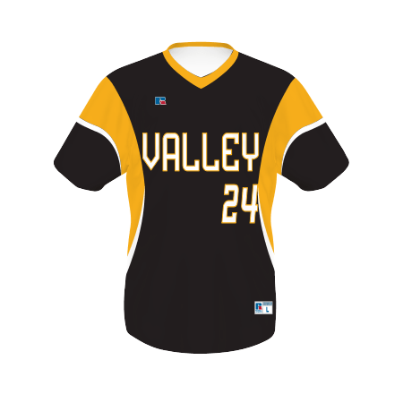 Russell Freestyle Sublimated V-Neck Baseball Jersey Team Baseball Jerseys