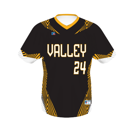 Russell Freestyle Sublimated V-Neck Baseball Jersey Team Baseball Jerseys