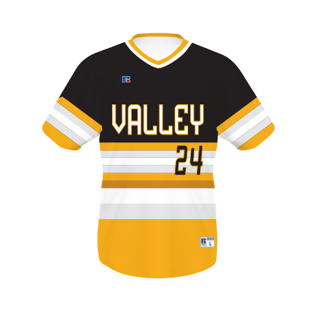 Russell Freestyle Sublimated V-Neck Baseball Jersey Team Baseball Jerseys