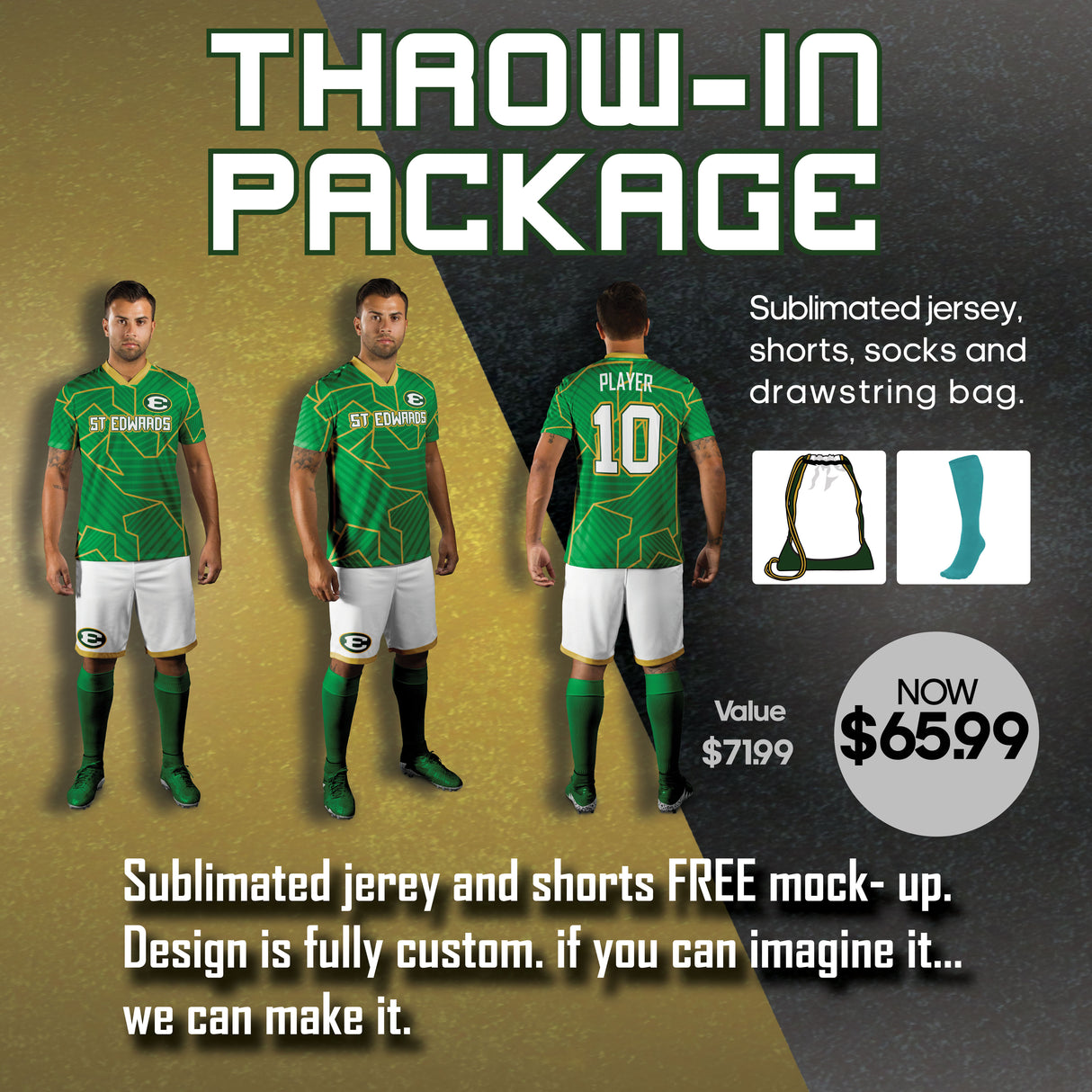 Throw-In Soccer Uniform Package Team Soccer Uniform Packages