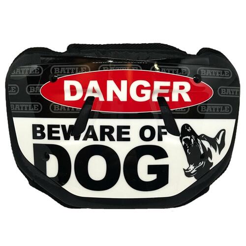 Battle Adult "Beware of Dog" Chrome Football Back Plate Football Back Plates Adult
