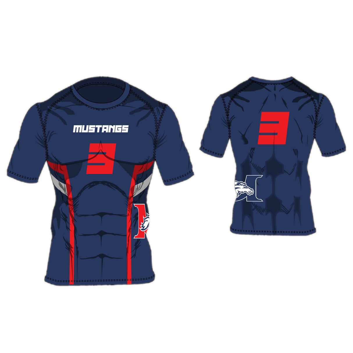 Custom Short Sleeve Compression Shirts Team All Sport Compression Tops & Bottoms