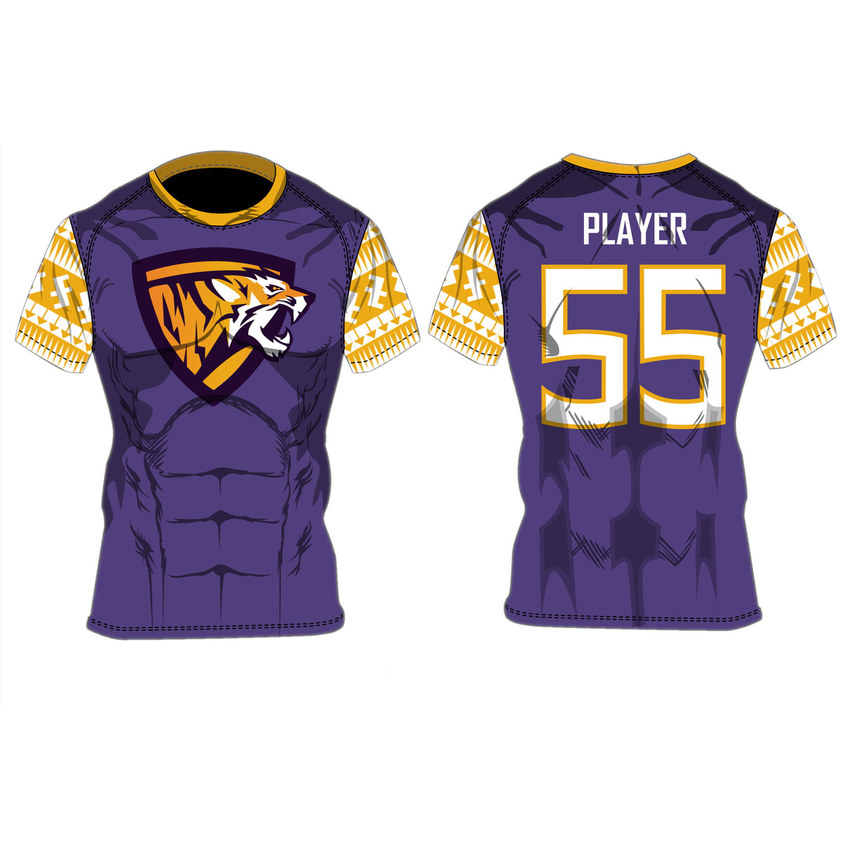 Custom Short Sleeve Compression Shirts Team All Sport Compression Tops & Bottoms