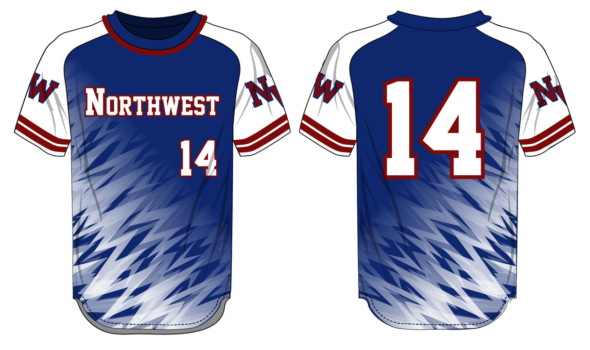 League Outfitters Custom Elite Sublimated- Sublimated Crew Neck Short Sleeve Team Baseball Jerseys