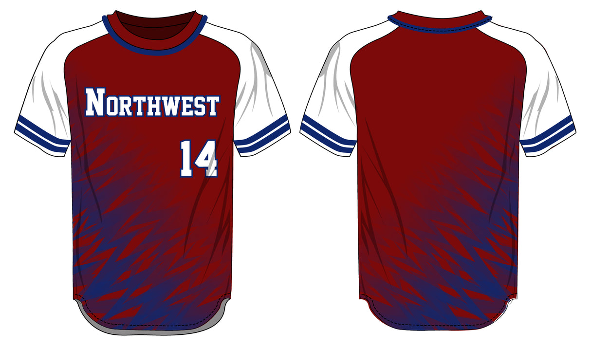 League Outfitters Custom Elite Sublimated- Sublimated Crew Neck Short Sleeve Team Baseball Jerseys