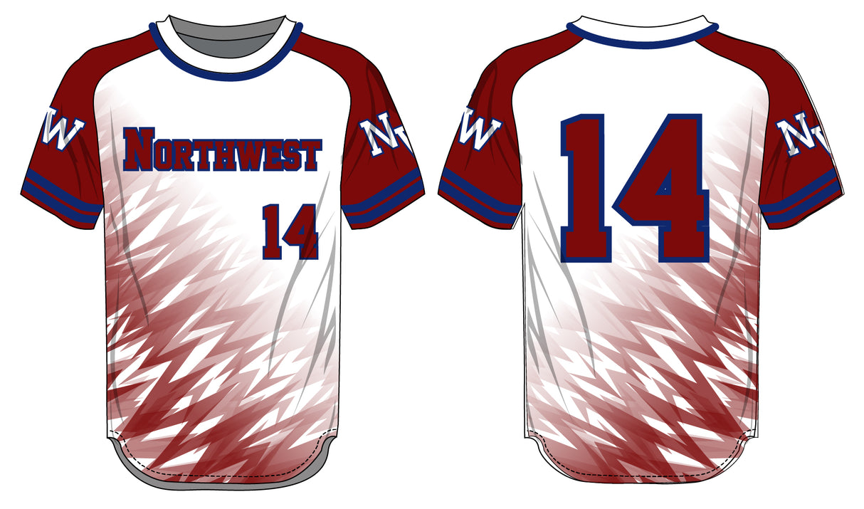 League Outfitters Custom Elite Sublimated- Sublimated Crew Neck Short Sleeve Team Baseball Jerseys