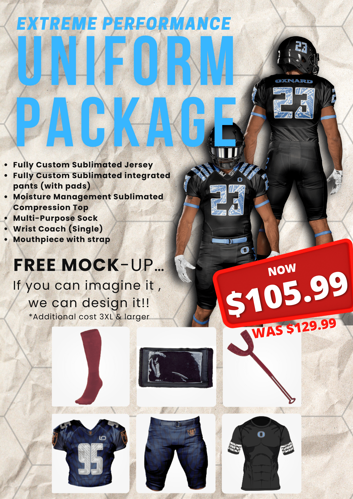 Extreme Performance Football Uniform Package Team Football Uniform Package