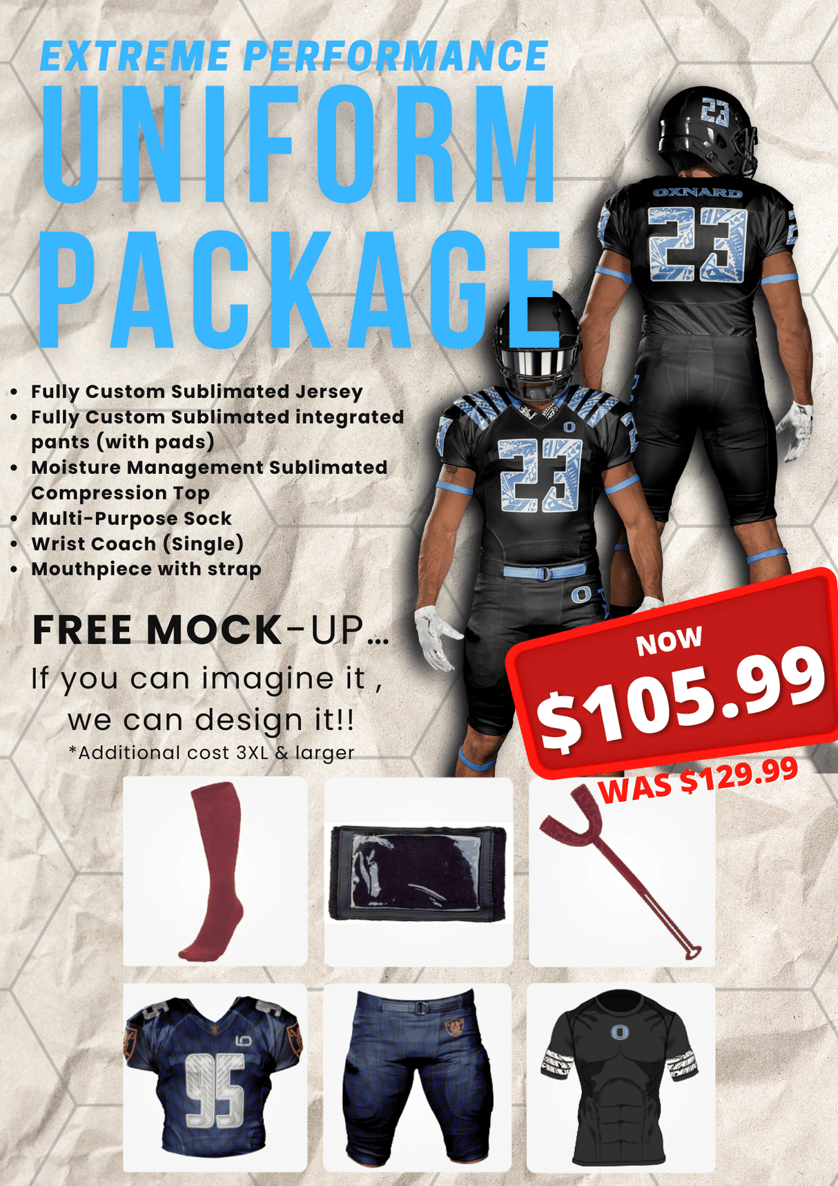 Extreme Performance Football Uniform Package Team Football Uniform Package