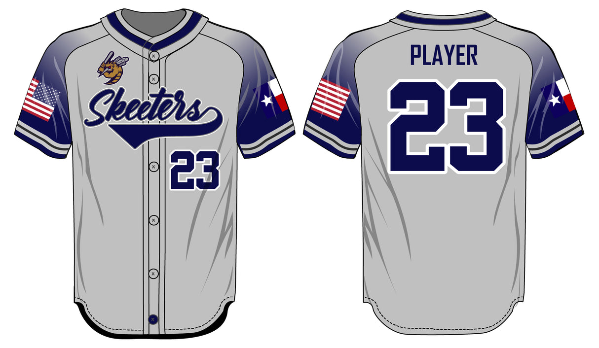 League Outfitters Custom Sublimated Elite -Sublimated Faux Full Button Jersey Team Baseball Jerseys