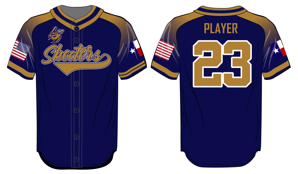 League Outfitters Custom Sublimated Elite -Sublimated Faux Full Button Jersey Team Baseball Jerseys