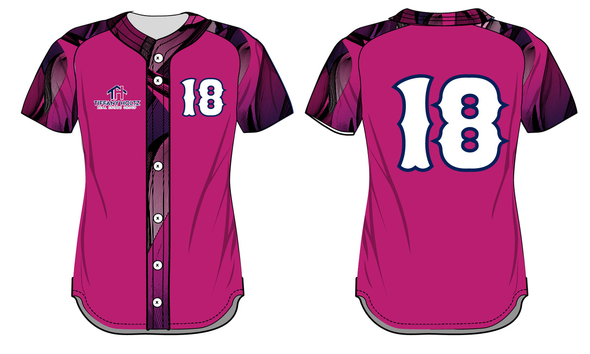 League Outfitters Custom Sublimated Elite -Sublimated Faux Full Button Jersey Team Baseball Jerseys