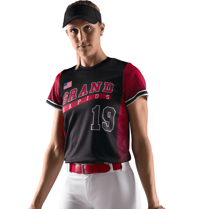 League Outfitters Custom Elite Sublimated Crew Neck Short Sleeve Team Softball Jerseys