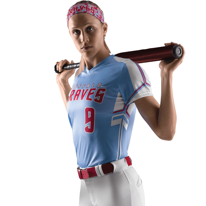 League Outfitters Custom Elite Sublimated V-Neck Short Sleeve Jersey Team Softball Jerseys