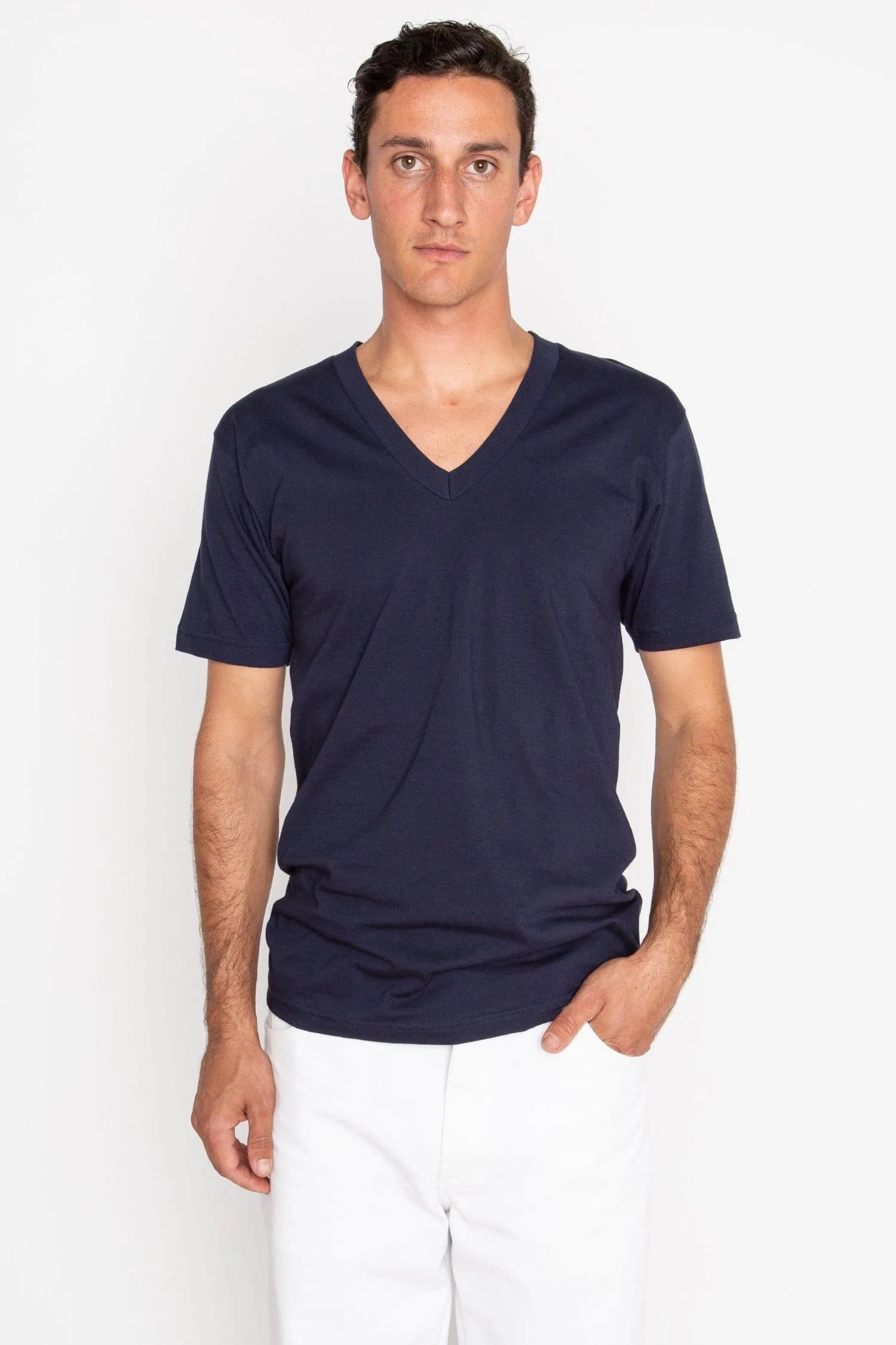 Los Angeles Apparel Unisex USA-Made Fine Jersey V-Neck T-Shirt Los Angeles Apparel