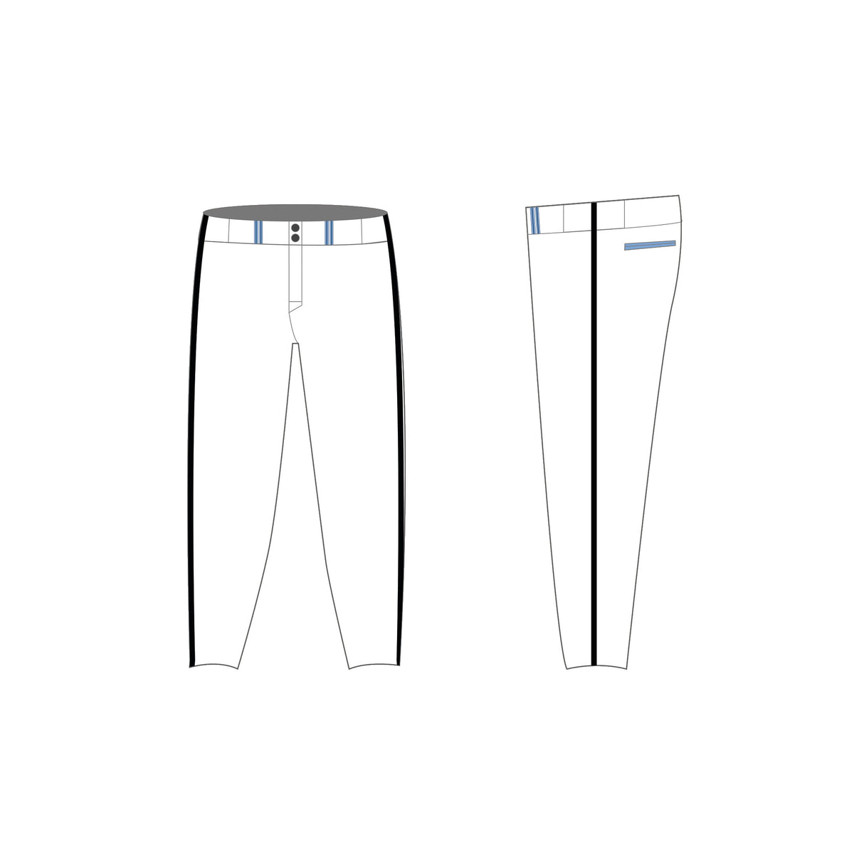 Custom Elite Non Sublimated Baseball Pants Team Baseball Pants