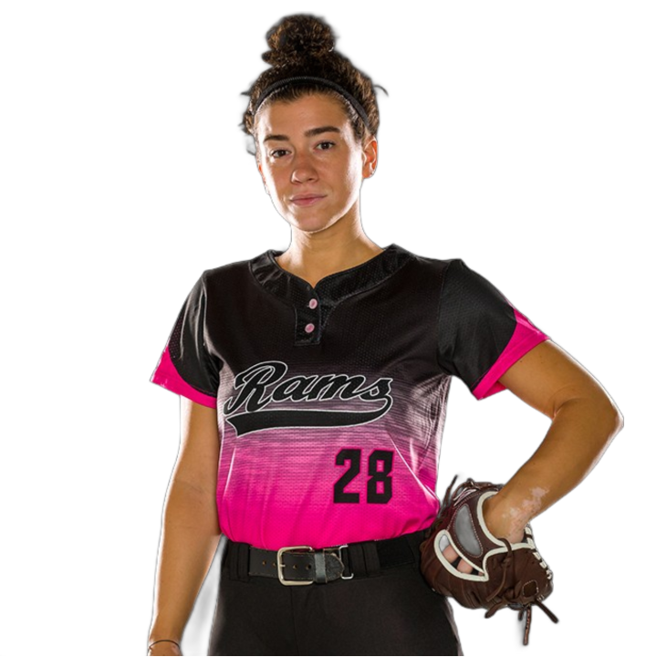 League Outfitters Custom Elite Sublimated Two Button Jersey Team Softball Jerseys