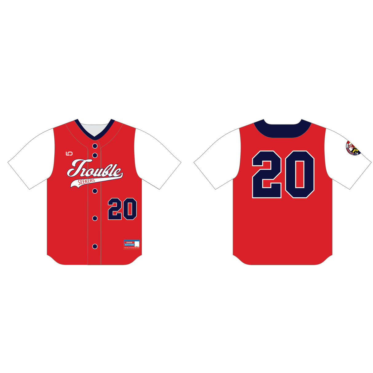 League Outfitters Custom Elite Tackle Twill Full Button Jersey Softball Jersey Team Softball Jerseys