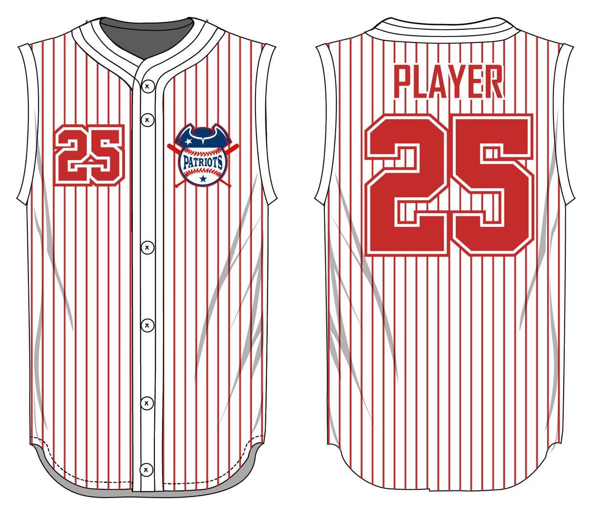 League Outfitters Custom Elite Sublimated- Sublimated Full Button Vest Team Baseball Jerseys