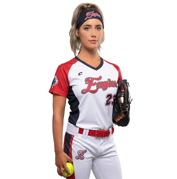 League Outfitters Custom Elite Sublimated V-Neck Short Sleeve Jersey Team Softball Jerseys