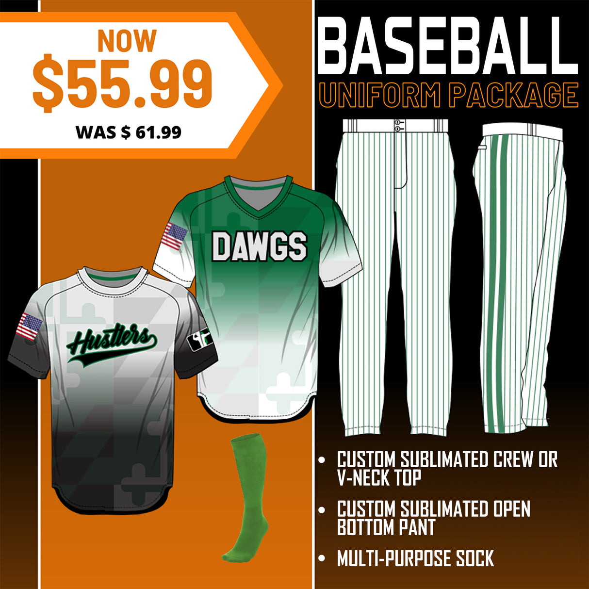 Baseball Warm-Up Uniform Package Team Baseball Uniform Package