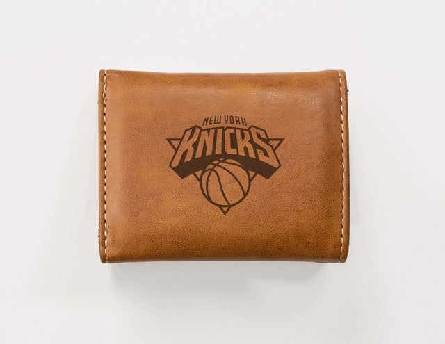 Rico Industries NBA  New York Knicks  Laser Engraved Faux Leather Trifold Wallet-1