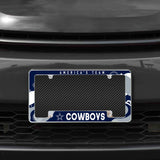 Rico Industries NFL  Dallas Cowboys Wave 12" x 6" Chrome License Plate Frame-1