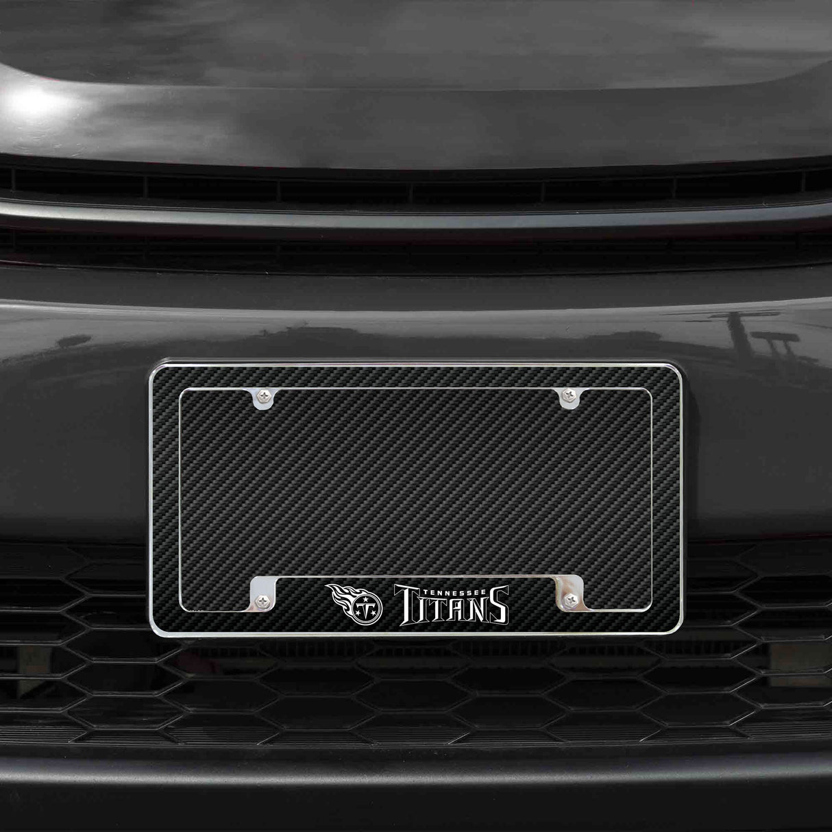 Rico Industries NFL  Tennessee Titans Black 12" x 6" Chrome License Plate Frame-1