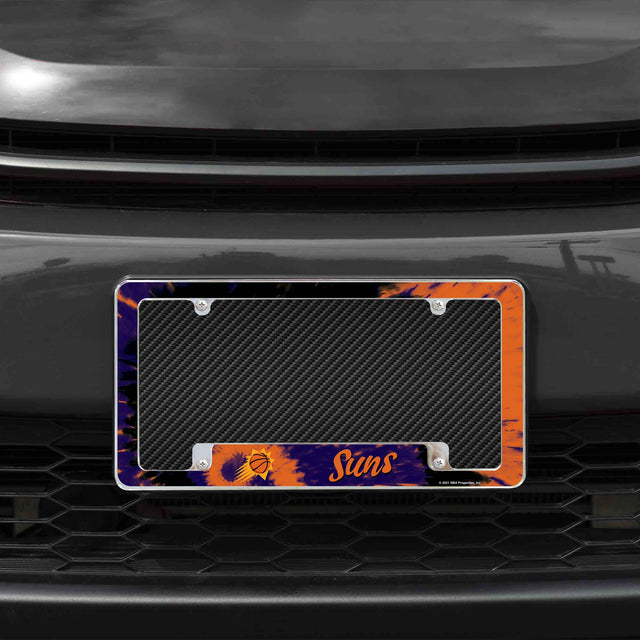 Rico Industries NBA  Phoenix Suns Tie Dye 12" x 6" Chrome License Plate Frame-1