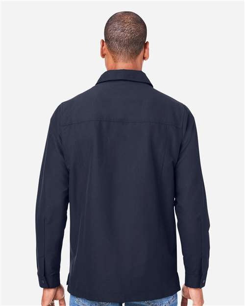 Harriton Men's Flex Twill Overshirt Jacket-5