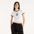 New Balance Women's Collegiate Badge Fitted Baby Ringer T-Shirt-1