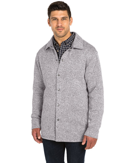 Charles River Unisex Heathered Fleece Snap Shacket-2