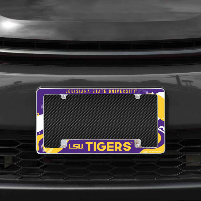 Rico Industries NCAA LSU Tigers Wave 12" x 6" Chrome License Plate Frame-1