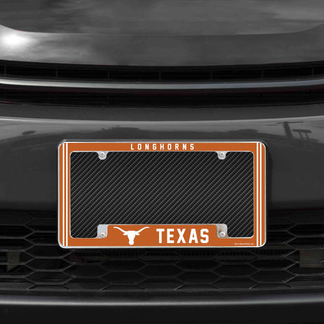 Rico Industries NCAA Texas Longhorns Classic 12" x 6" Chrome License Plate Frame-1