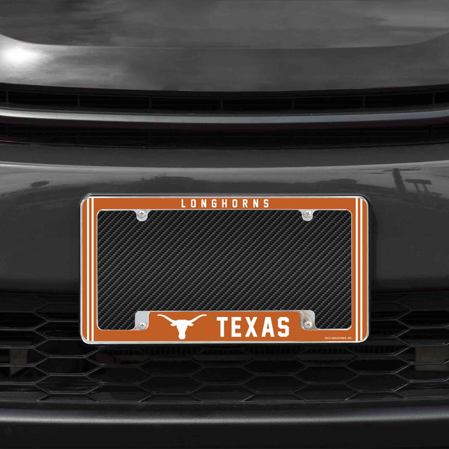 Rico Industries NCAA Texas Longhorns Classic 12" x 6" Chrome License Plate Frame-1