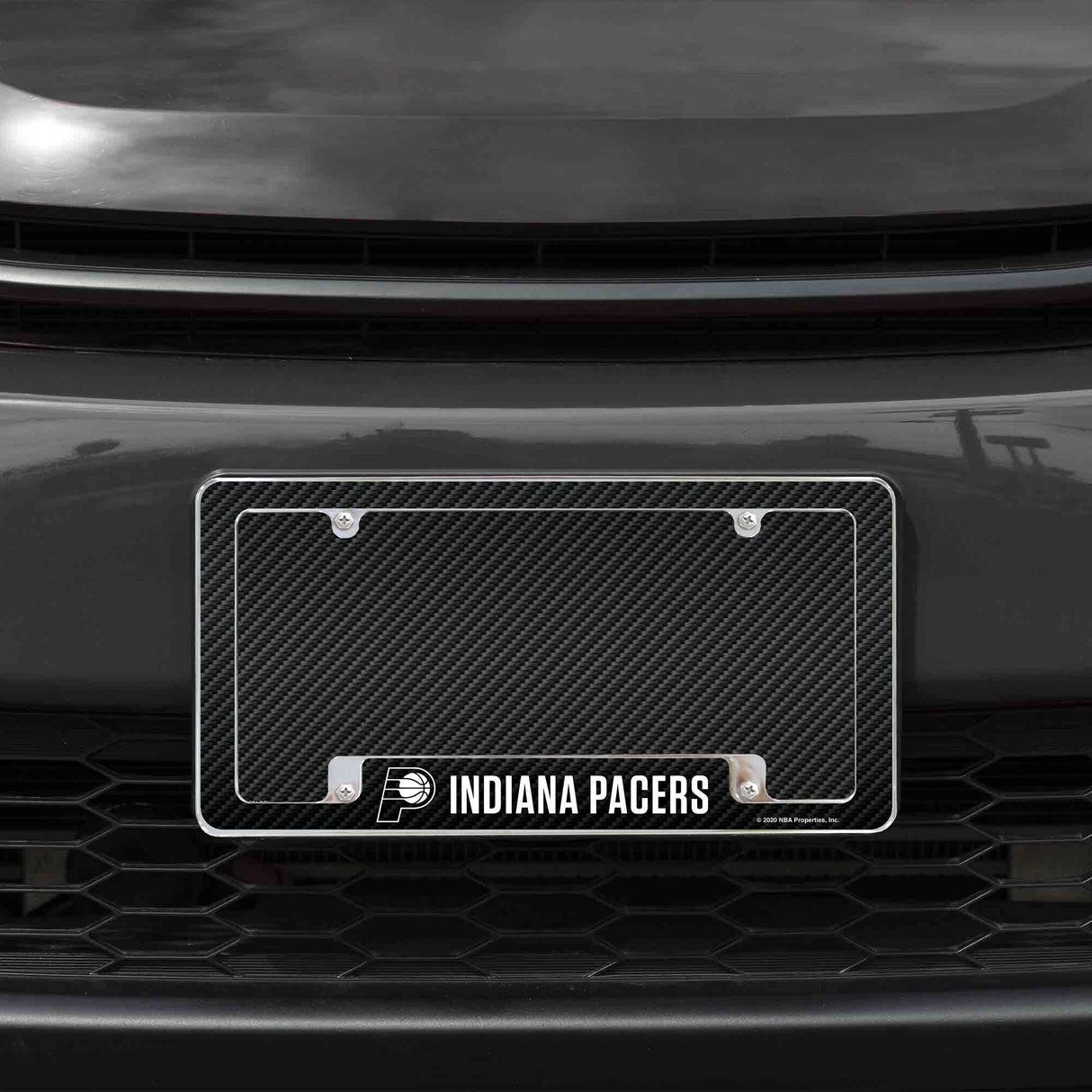 Rico Industries NBA  Indiana Pacers Black 12" x 6" Chrome License Plate Frame-1