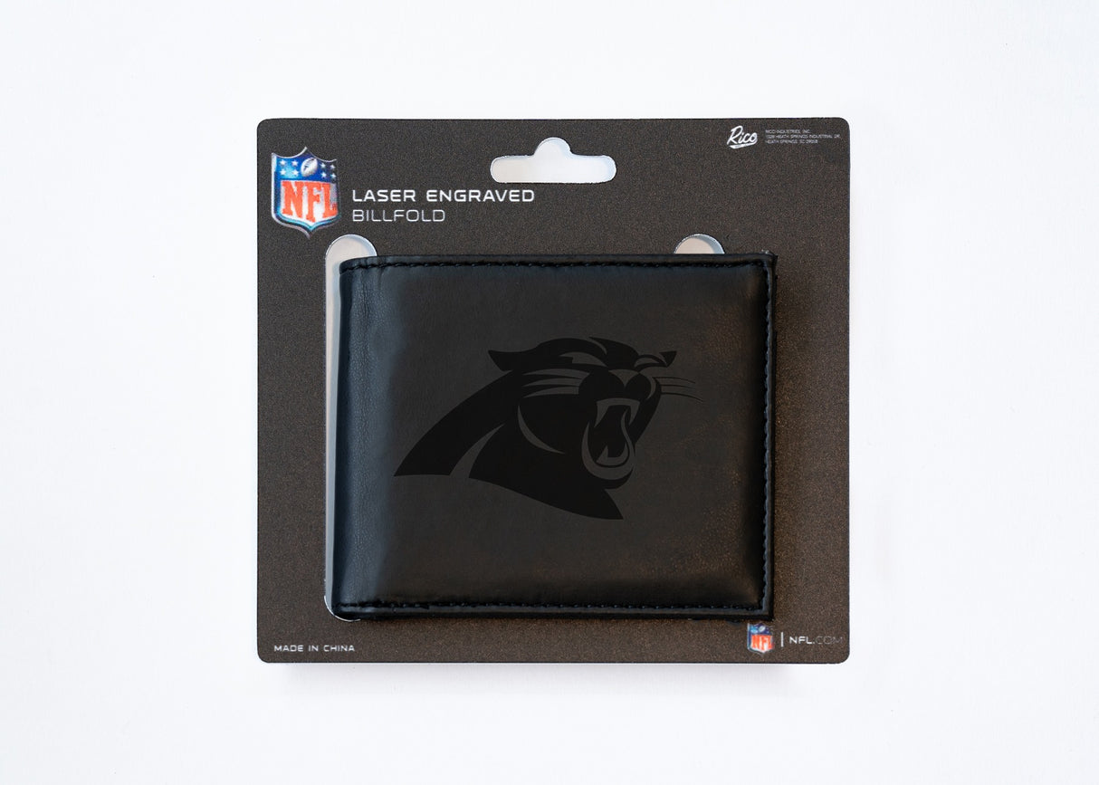 Rico Industries NFL  Carolina Panthers  Laser Engraved Billfold Wallet-3