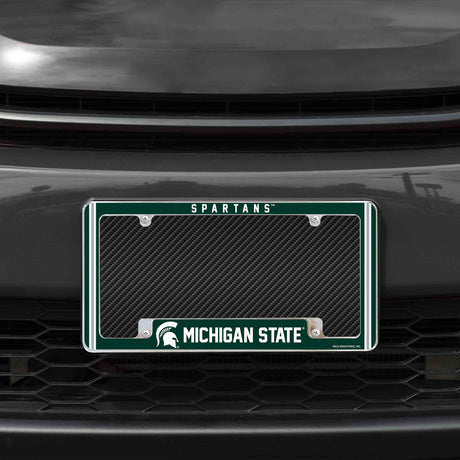 Rico Industries NCAA Michigan State Spartans Classic 12" x 6" Chrome License Plate Frame-1
