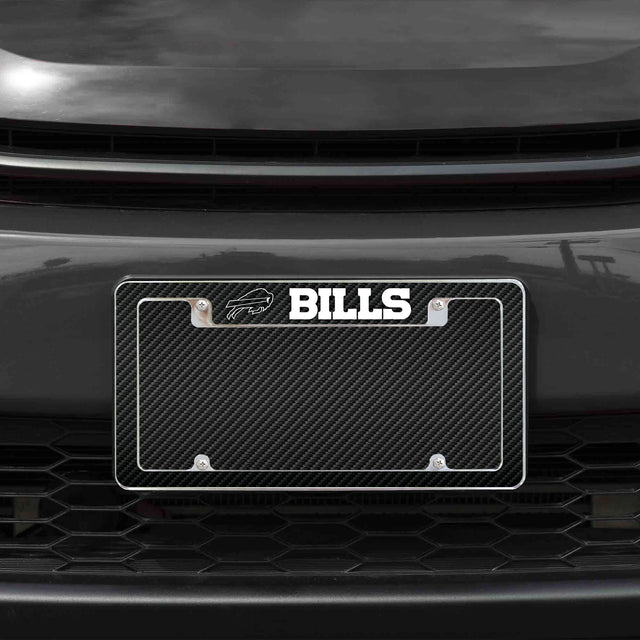 Rico Industries NFL  Buffalo Bills Black 12" x 6" Chrome License Plate Frame-1