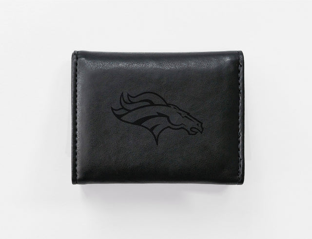 Rico Industries NFL  Denver Broncos  Laser Engraved Faux Leather Trifold Wallet-1