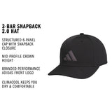 adidas Men's 3-Bar Snapback 2.0 Hat-2