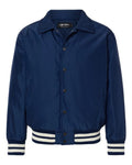 Shaka Wear Men's Collared Varsity Jacket-1