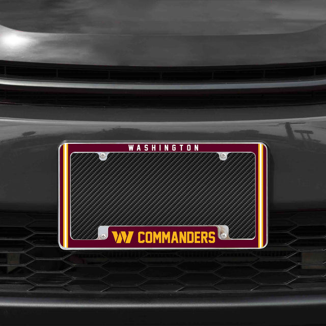 Rico Industries NFL  Washington Commanders Classic 12" x 6" Chrome License Plate Frame-1