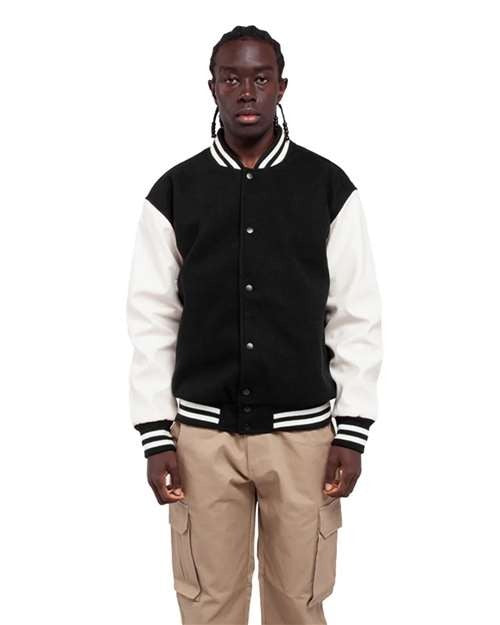 Shaka Wear Men's Letterman Jacket-1