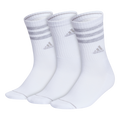 adidas Women's Cushioned 3-Stripe 3.0 3-Pack Crew Sock Unisex Accessories Socks