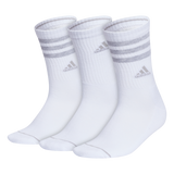adidas Women's Cushioned 3-Stripe 3.0 3-Pack Crew Sock Unisex Accessories Socks