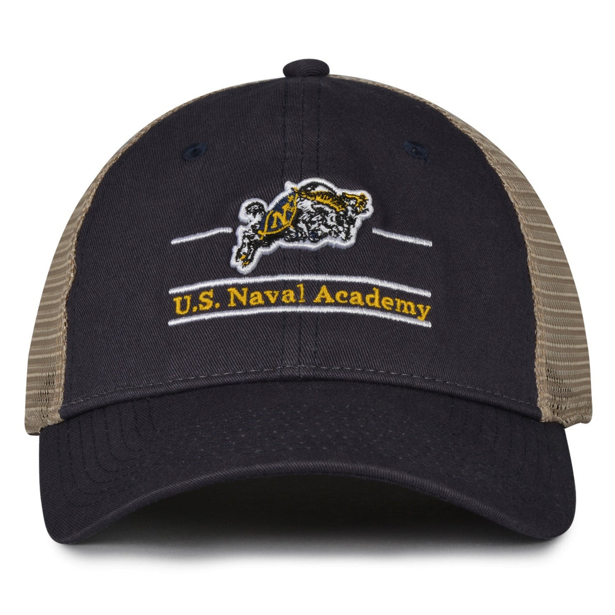 The Game Headwear Navy Split Bar Trucker Hat