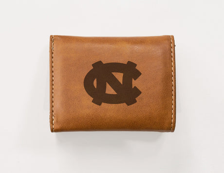 Rico Industries NCAA North Carolina Tar Heels  Laser Engraved Faux Leather Trifold Wallet-1