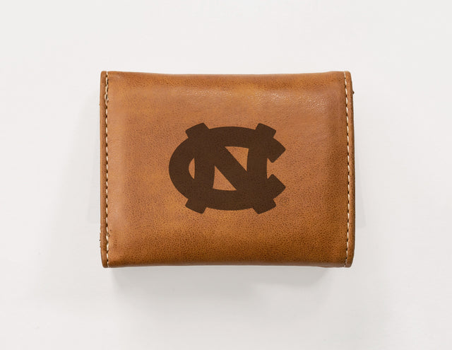 Rico Industries NCAA North Carolina Tar Heels  Laser Engraved Faux Leather Trifold Wallet-1